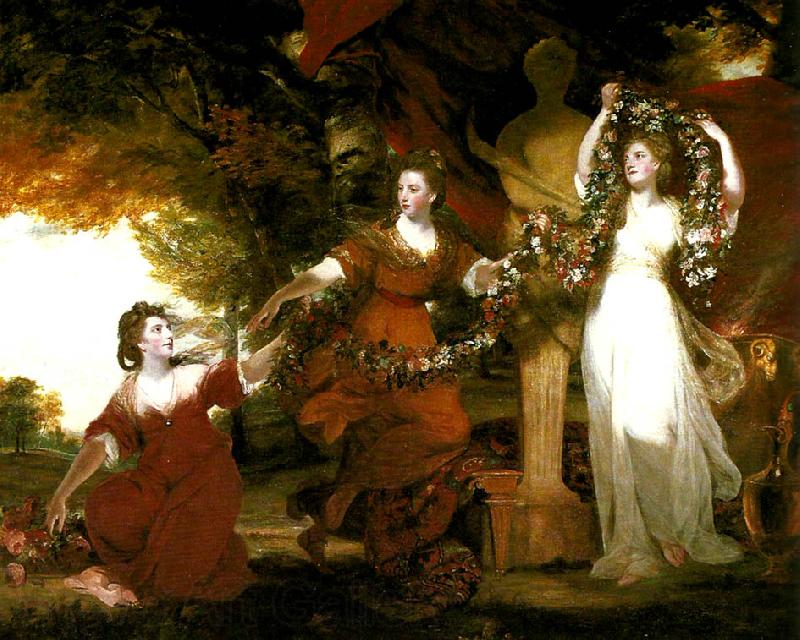 Sir Joshua Reynolds the montgomery sisters Norge oil painting art
